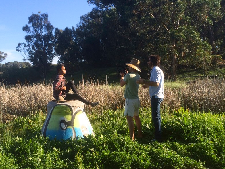 On location, creating an acting student's reel. 